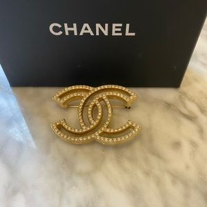 Chanel rhinestone brooch
